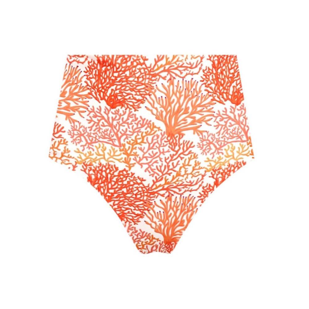 NEW LIA SAHARA women's high waist bikini bottom in coral